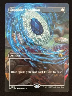 1x MTG Sapphire Medallion (Borderless) - Modern Horizons 3 (MH3) #349 - Magic - Image 1
