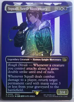 Squall, SeeD Mercenary [New, Near Mint] *Foil* Borderless {Final Fantasy MTG} - Image 1