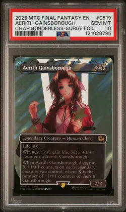2025 MAGIC: THE GATHERING FINAL FANTASY #0519 AERITH GAINSBOROUGH PSA 10 - Image 1
