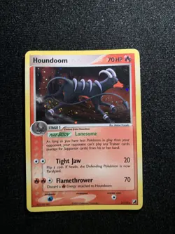 Pokemon TCG 2005 Houndoom Holo Rare Card 7/115 Unseen Forces LP - Image 1
