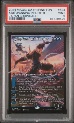 2024 MTG FOUNDATIONS JAPANESE SHOWCASE #424 KAITO, CUNNING INFILTRATOR PSA 9 - Image 1