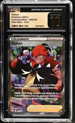 2021 Pokemon Evolving Skies Raihan #202 CGC 10 PRISTINE - Image 1