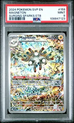 2024 POKEMON SVP EN-SV BLACK STAR PROMO 159 MAGNETON SURGING SPARKS ELITE PSA 9 - Image 1
