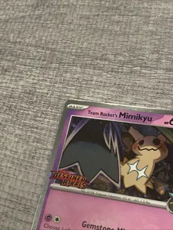 Pokemon Team Rocket's Mimikyu 087/182 Pre Release Promo Destined Rivals Stamped - Image 2