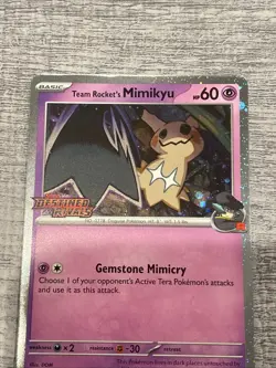 Pokemon Team Rocket's Mimikyu 087/182 Pre Release Promo Destined Rivals Stamped - Image 4