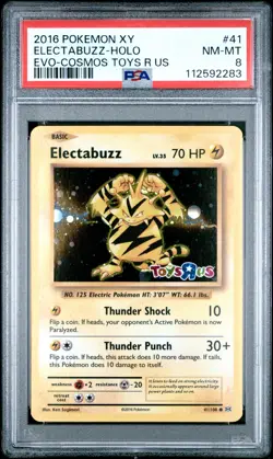 2016 POKEMON XY EVOLUTIONS COSMOS-TOYS R US #41 ELECTABUZZ-HOLO PSA 8 - Image 1