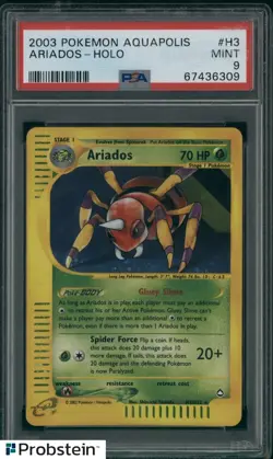 2003 Pokemon Aquapolis #H3 Ariados Holo PSA 9 MINT - Image 1