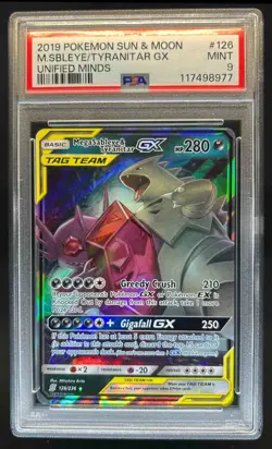 2019 Pokemon SM Mega Sableye Tyranitar Tag Team Holo #126/236 PSA 9 - Image 1