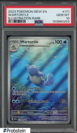 2023 Pokemon MEW EN Illustration Rare #171 Wartortle PSA 10 GEM MINT - Image 1