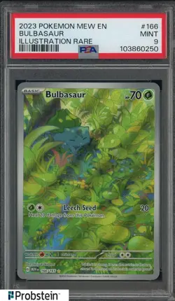 2023 Pokemon MEW EN Illustration Rare #166 Bulbasaur PSA 9 MINT - Image 1
