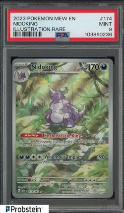 2023 Pokemon MEW EN Illustration Rare #174 Nidoking PSA 9 MINT - Image 1