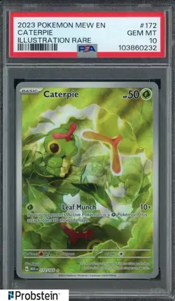 2023 Pokemon MEW EN Illustration Rare #172 Caterpie PSA 10 GEM MINT - Image 1