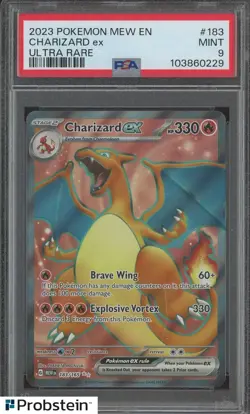 2023 Pokemon MEW EN Ultra Rare #183 Charizard ex PSA 9 MINT - Image 1