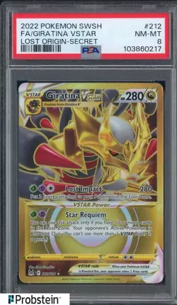 2022 Pokemon SWSH Lost Origin Secret #212 FA Giratina Vstar PSA 8 - Image 1