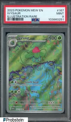 2023 Pokemon MEW EN Illustration Rare #167 Ivysaur PSA 9 MINT - Image 1