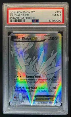 2014 Pokemon XY Phantom Forces Dialga EX Reverse Holo #122/119 PSA 8 - Image 1