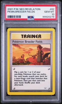 2001 Pokemon Neo Revelation # 62 Pokemon Breeder Fields PSA 10 Card GEM MINT! - Image 1
