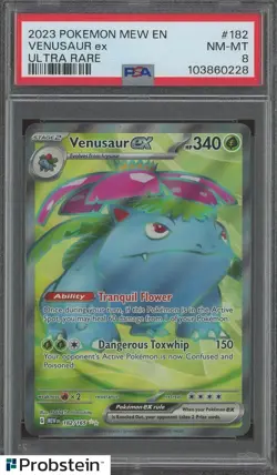 2023 Pokemon MEW EN Ultra Rare #182 Venusaur ex PSA 8 NM-MT - Image 1