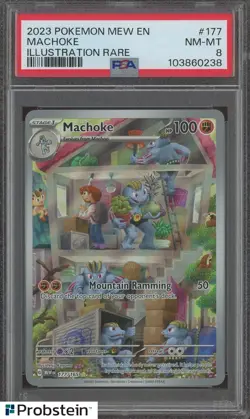 2023 Pokemon MEW EN Illustration Rare #177 Machoke PSA 8 NM-MT - Image 1