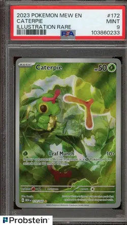 2023 Pokemon MEW EN Illustration Rare #172 Caterpie PSA 9 MINT - Image 1