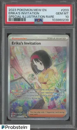 2023 Pokemon MEW EN Special Illustration Rare #203 Erika's Invitation PSA 10 - Image 1
