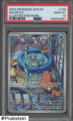 2023 Pokemon SCR EN Illustration Rare #148 Squirtle PSA 10 GEM MINT - Image 1