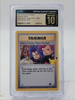 HERE COMES TEAM ROCKET 2021 POKEMON CELEBRATIONS HOLO 15/82 CGC 10 Q5083 - Image 1
