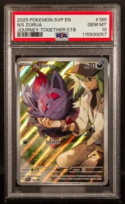 115500057 N'S Zorua 2025 Pokemon SVP EN 189 Journey Together ETB PSA 10 - Image 1