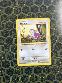 Rattata 61/102 Shadowless Base Set Common 1999 Pokemon Card - Image 1