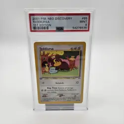2001 Pokemon Neo Discovery 1st Edition Teddiursa 65/75 PSA 9 Mint - Image 1