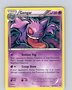 Pokemon TCG Gengar XY Breakthrough 60/162 Regular Non-Holo Rare Card Played LP - Image 1