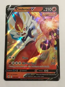 Pokemon Card Fusion Strike Cinderace V 044/264 Near Mint - Image 1