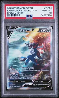 2023 POKEMON SWORD & SHIELD CROWN ZENITH FULL ART/HISUIAN SAMUROTT V PSA 10 - Image 1