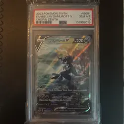 2023 POKEMON SWORD & SHIELD CROWN ZENITH FULL ART/HISUIAN SAMUROTT V PSA 10 - Image 1