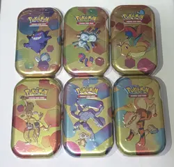 (6) Pokemon TCG Scarlet Violet 151 Mini Tins Sealed With Display Box - Image 1