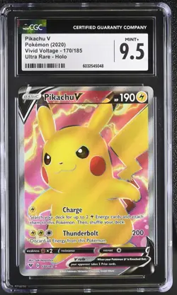 ⚡ Pokemon Vivid Voltage Pikachu V #170/185 CGC 9.5 Graded Card MINT+ ⚡ - Image 1