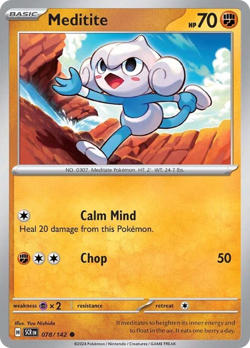 Meditite 78/142 Common | Stellar Crown | Pokemon Card - Image 1