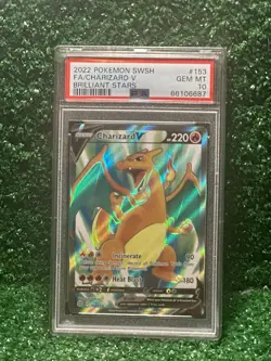 Pokemon TCG Charizard V (Full Art) 153/172 Swsh: Brilliant Stars PSA 10 Gem Mint - Image 1