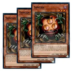 Yugioh - Sangan x 3 - NM - Plus Free Holographic Card - Image 1