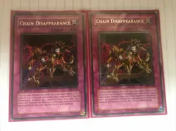 Yu-Gi-Oh! Chain Disappearance x2 Rare Moderately Played - Image 1