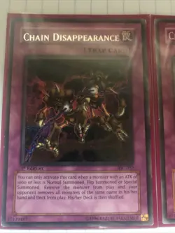 Yu-Gi-Oh! Chain Disappearance x2 Rare Moderately Played - Image 2