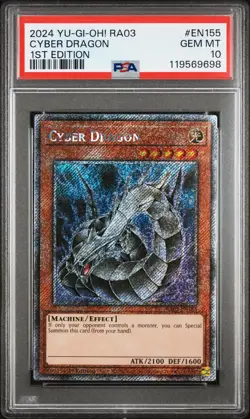 2024 PSA 10 YUGIOH RA03 BONANZA PLATINUM SECRET RARE CYBER DRAGON 💎 - Image 1