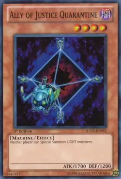 Ally of Justice Quarantine - HA03-EN051 - Super Rare - 1st Edition - Yu-Gi-Oh! - Image 1
