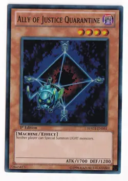Ally of Justice Quarantine - HA03-EN051 - Super Rare - 1st Edition - Yu-Gi-Oh! - Image 1