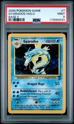 PSA 9 Gyarados Base Set 2 7/130 Holo Rare Pokemon Card - Image 1