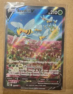 Beedrill V 161/189 Alternate Full Art Astral Radiance Pokemon Card Near Mint - Image 3