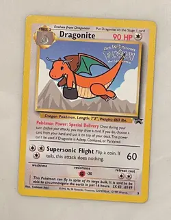 1999 POKEMON TCG DRAGONITE Movie Black Star Promo Card #5 LP Wotc Vintage - Image 1
