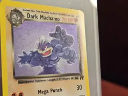 Dark Machamp Holo Swirl Pokemon Card Team Rocket 10/82 Tcg Vintage Rare NM 2000 - Image 2