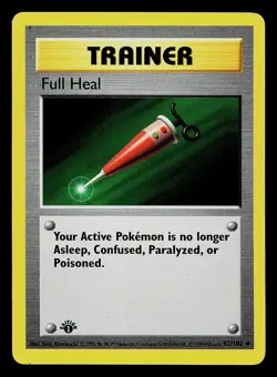 Pokemon Card - Full Heal 1st Edition Base Set (Shadowless) 82/102 Uncommon - Image 1