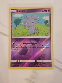 REVERSE HOLO Pokemon Sun & Moon Burning Shadows TCG Card Espurr 59/147 NM! - Image 1